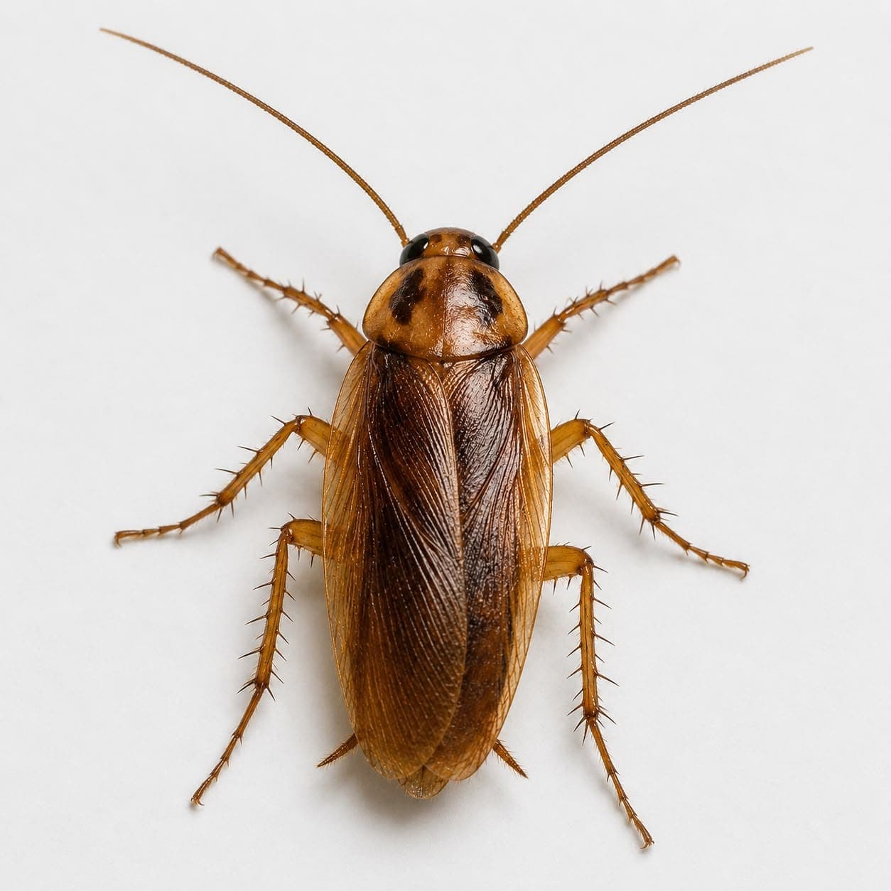 Blatte germanique (Blattella germanica) en gros plan, image de détermination du lexique des nuisibles