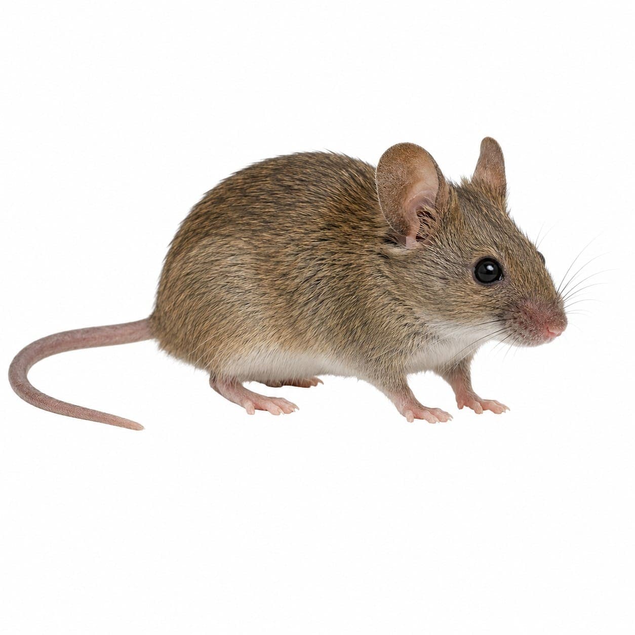 Hausmaus (Mus musculus domesticus) in Nahaufnahme, Bestimmungsbild aus dem Schädlingslexikon