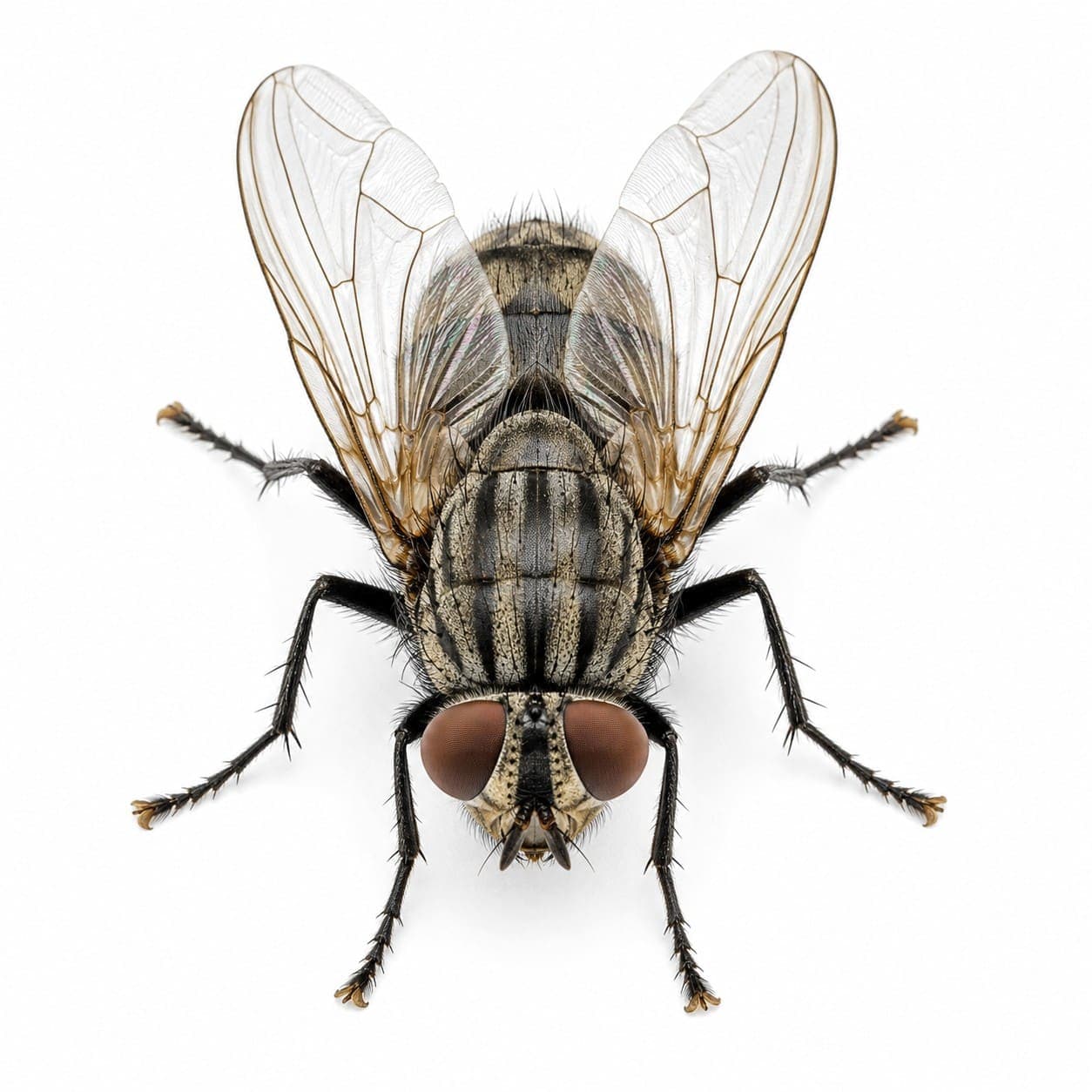 Mouche domestique (Musca domestica) en gros plan, image de détermination du lexique des nuisibles
