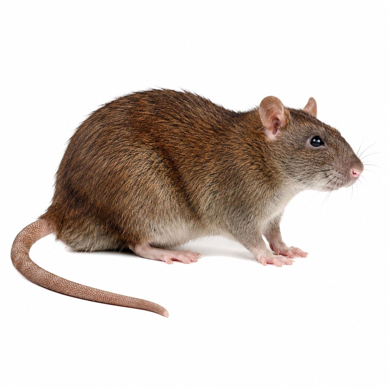Wanderratte (Rattus norvegicus) in Nahaufnahme, Bestimmungsbild aus dem Schädlingslexikon